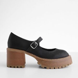 Mia Chunky Black Mary Jane Shoes